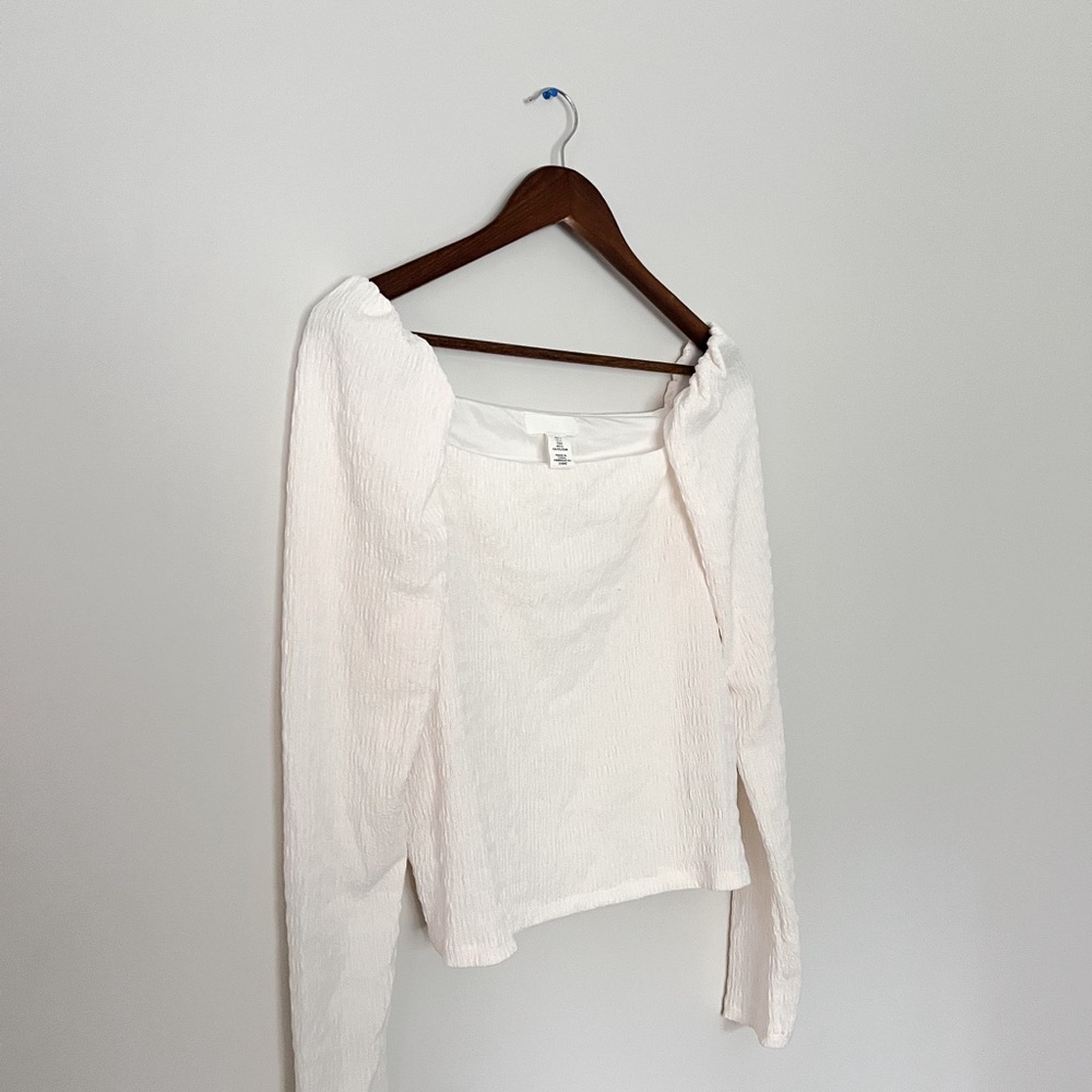 Square neck white crop top